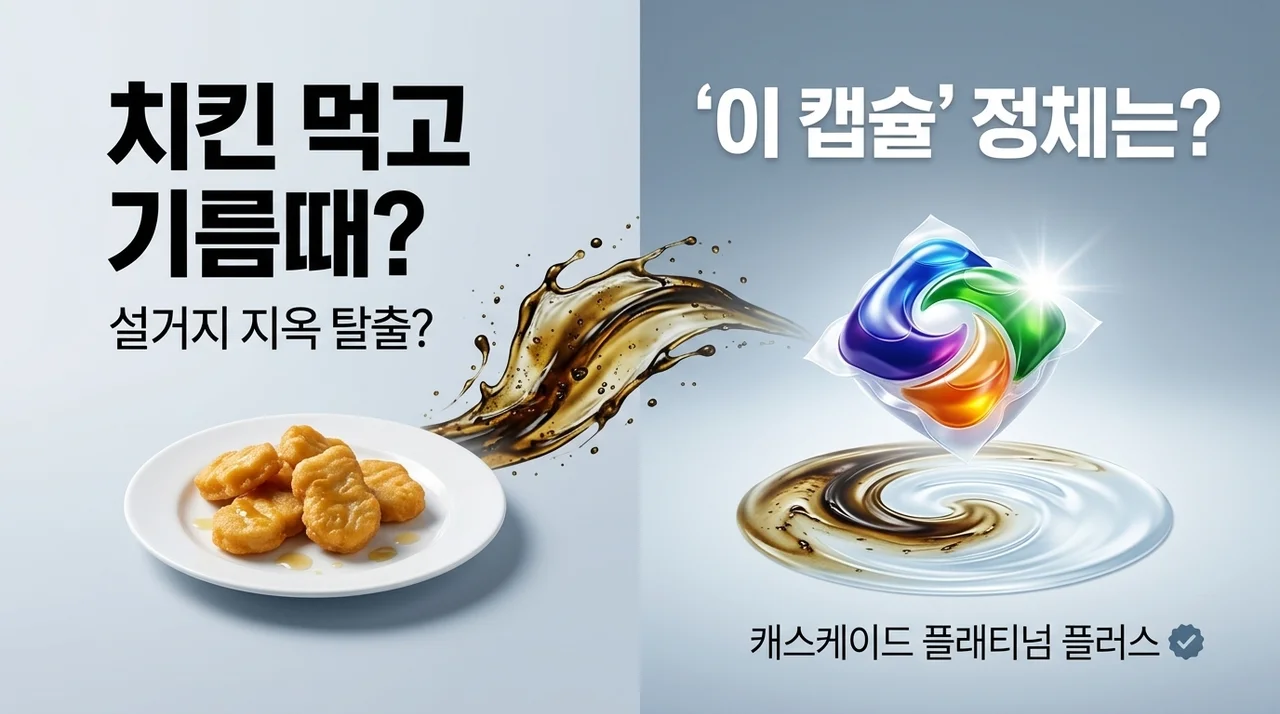 설거지 지옥 탈출? 기름때 순삭한다는 이 캡슐의 정체 (캐스케이드 플래티넘 플러스)