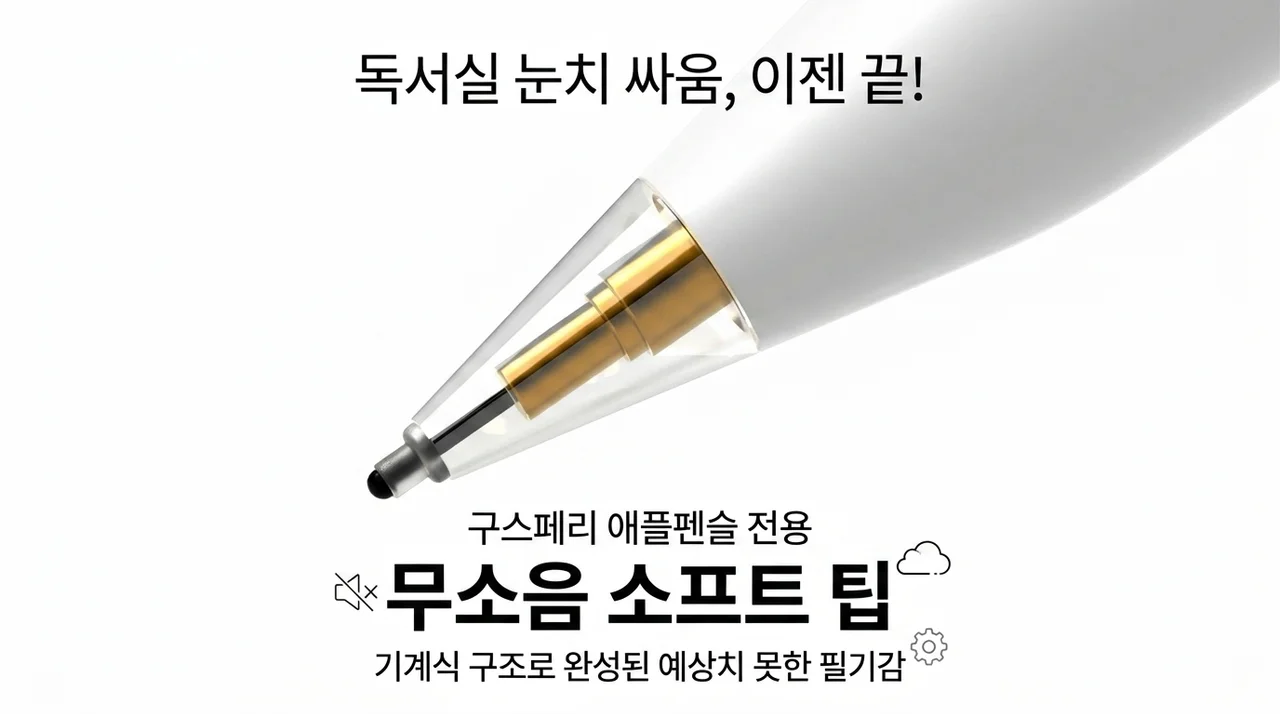 독서실 눈치 싸움 끝! 구스페리 애플펜슬 펜촉 무소음 소프트 팁스 샤프형 반전 필기감