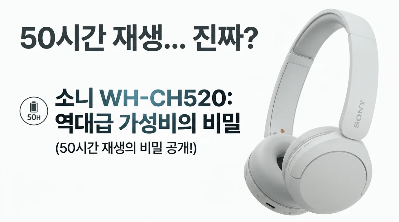 50시간 재생 실화? 소니 WH-CH520 역대급 가성비 헤드셋의 비밀