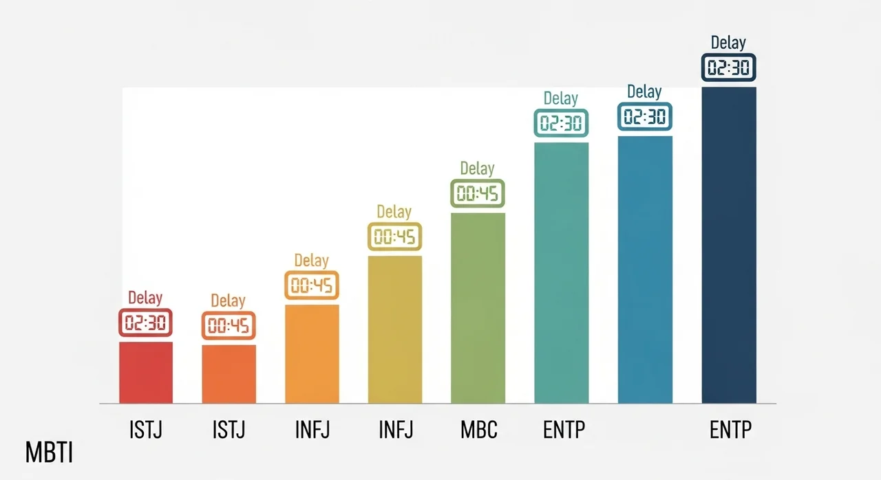 한눈에 보는 연락 안되는 MBTI 순위 TOP 5