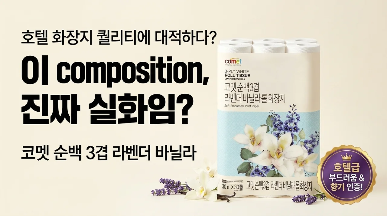 호텔 화장지 부럽지 않은 코멧 순백 3겹 라벤더 바닐라, 이 구성 실화인가요?