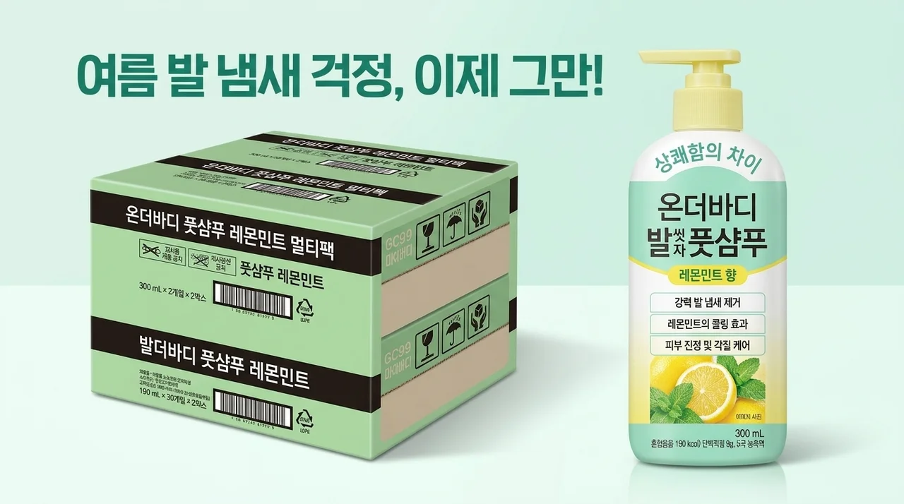 여름철 발냄새 고민 끝! 온더바디 발을씻자 풋샴푸 레몬민트향의 놀라운 위력