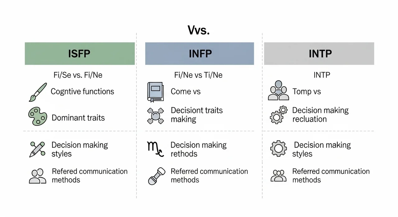 ISFP, INFP, INTP 특징 핵심 비교