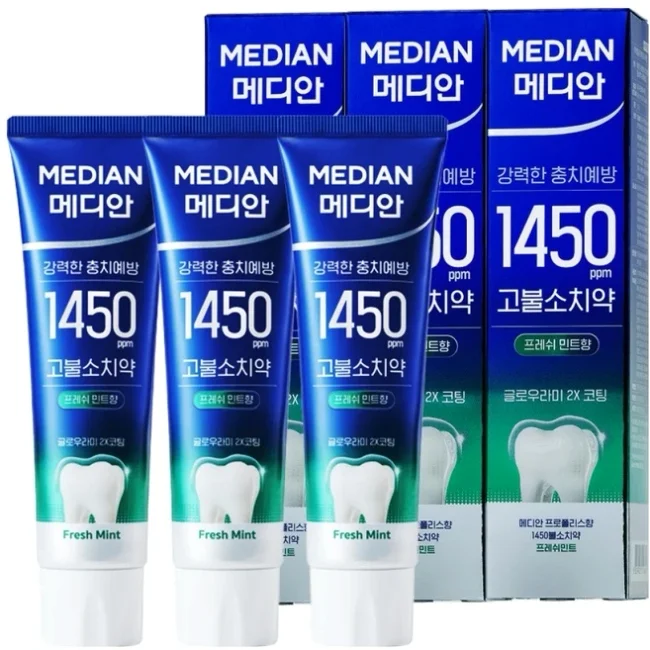 메디안 국내 제조 1450 프레쉬민트향 고불소 치약