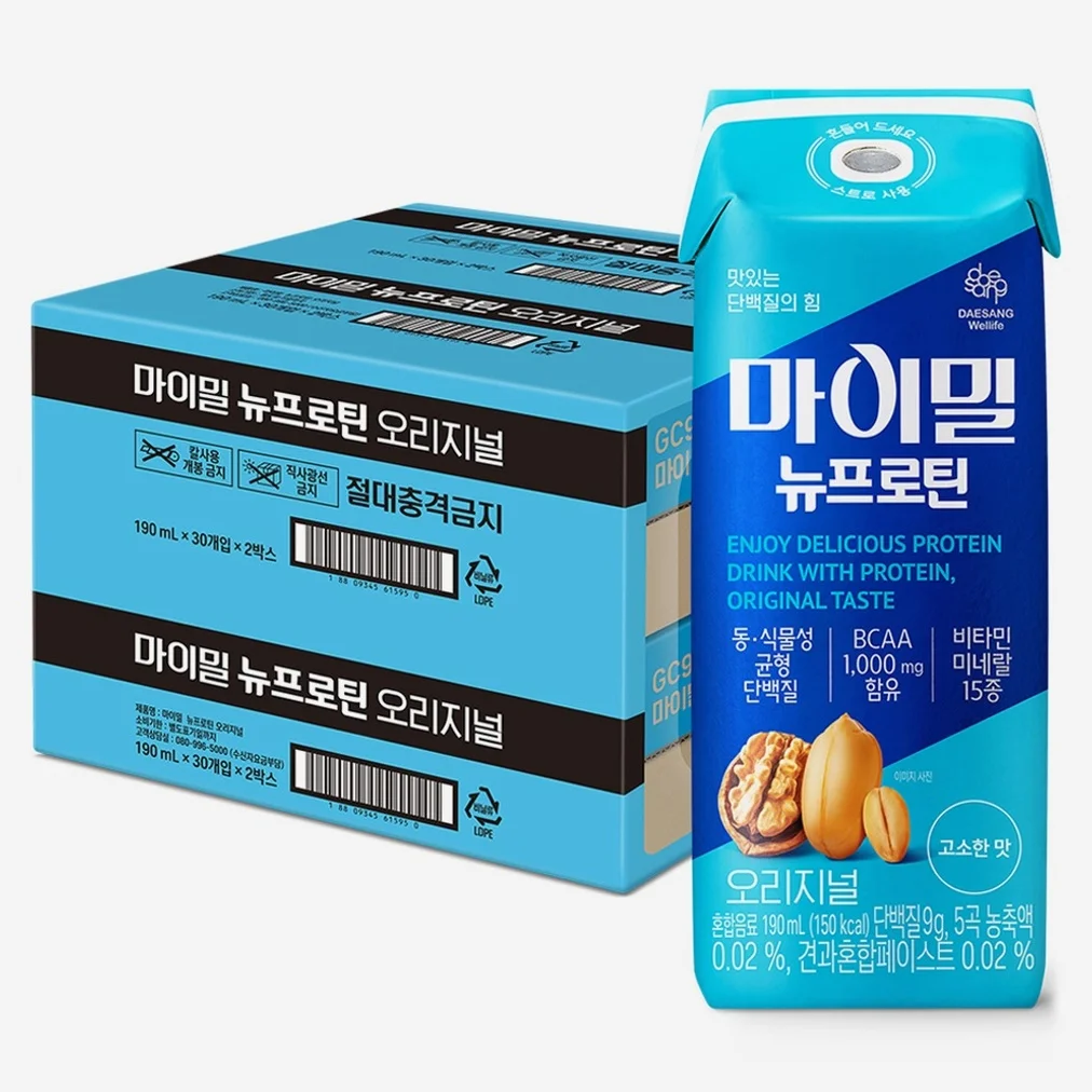 마이밀 뉴프로틴 오리지널 드링크, 190ml, 60개