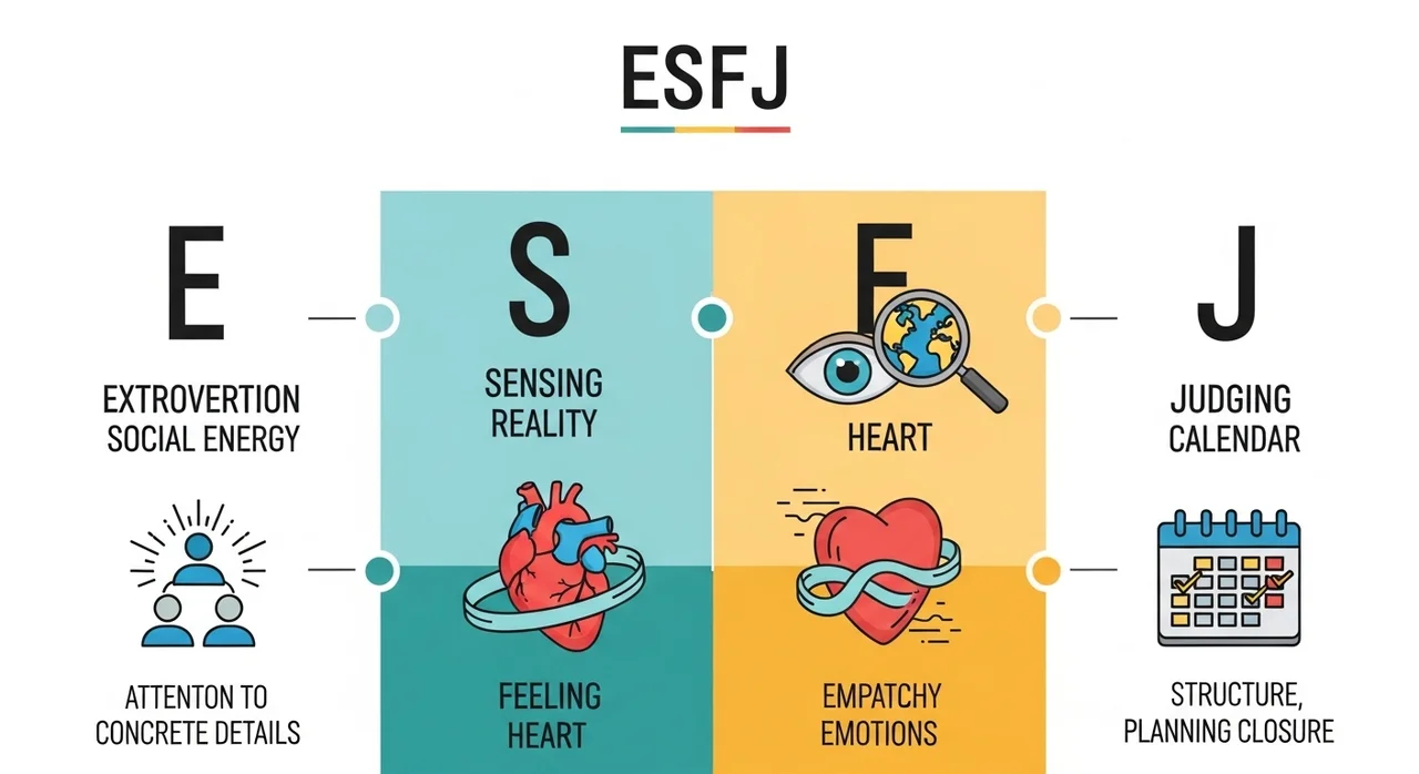 한눈에 보는 ESFJ 핵심 성격 지표