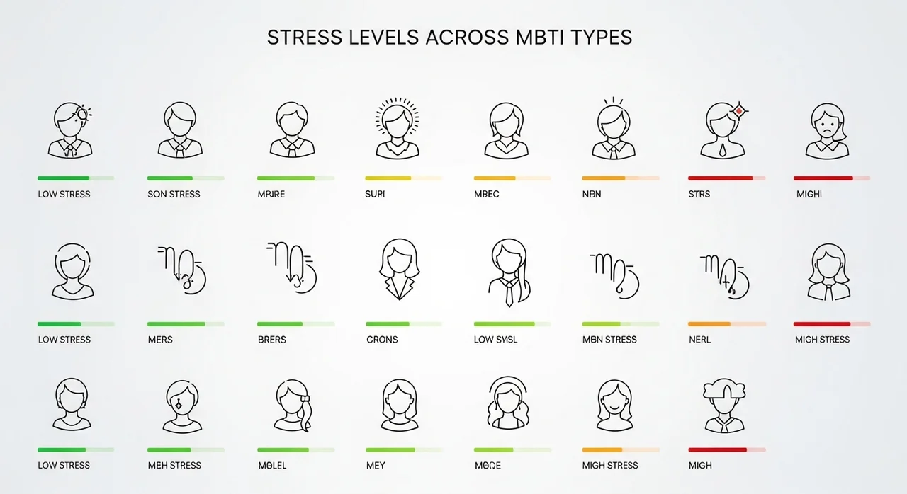 MBTI 유형별 스트레스 취약도 상위 5위 순위표