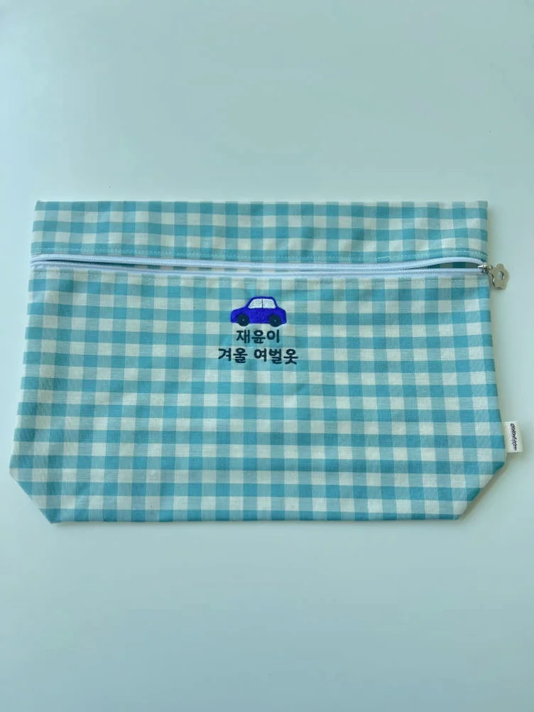 스티치뽀 어린이집방수파우치 여벌옷 칫솔 식판 수건 자수 이름 이니셜 네임 상세 이미지 2