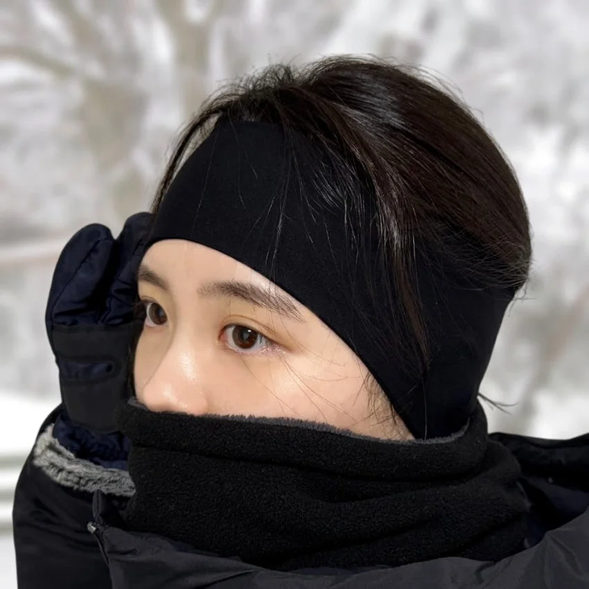 기모 이어워머 방한 헤어밴드 러닝 등산 스키 스포츠 귀마개 방한용품 겨울모자 블랙 상세 이미지 5